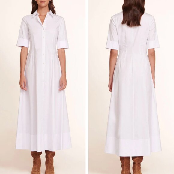 NWT STAUD Joan Midi Maxi Dress - White Shirt Dress Quiet Lux Sz6 - Picture 1 of 8